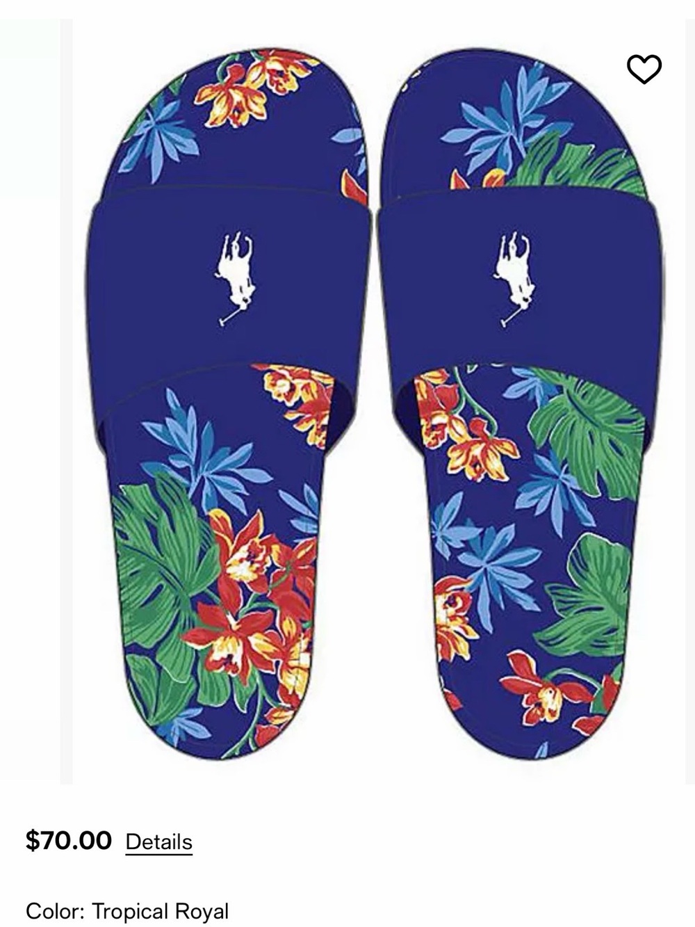 Polo Ralph Lauren Tropical Royal Slide Sandals